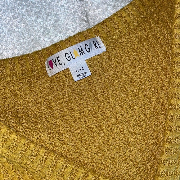 Button down waffle tie front top - Picture 4 of 5